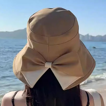 Women's Bow Accent Wide Brim Sun Hat