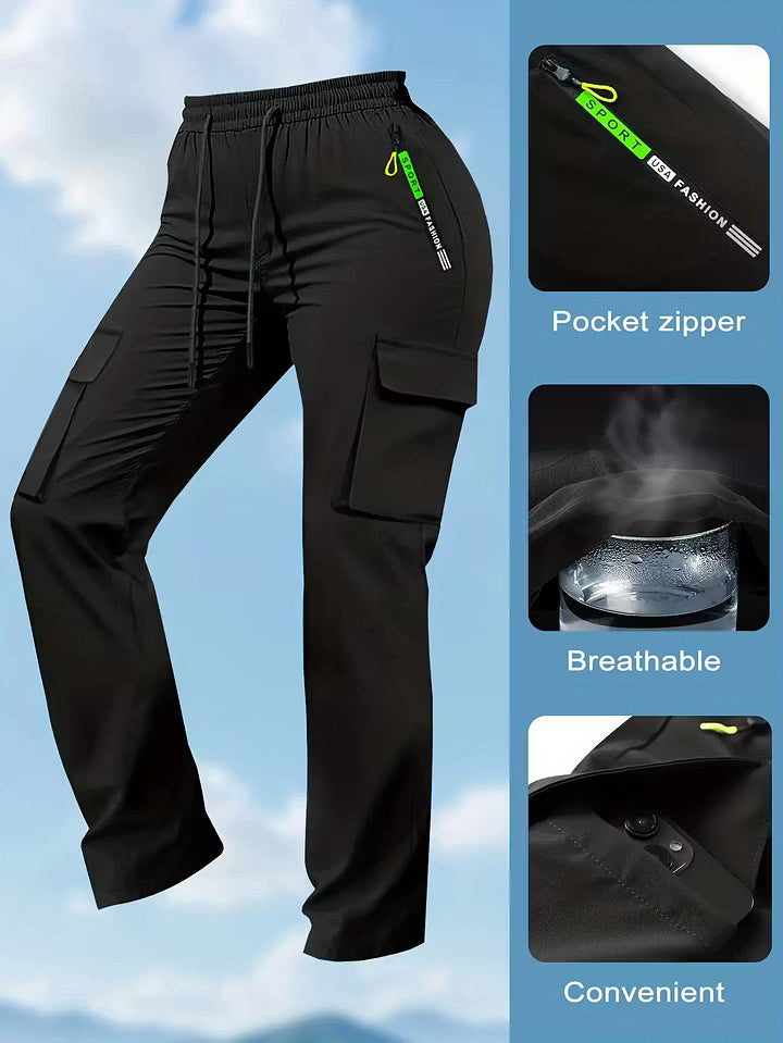 Women's Multi-Pocket Drawstring Cargo Pants