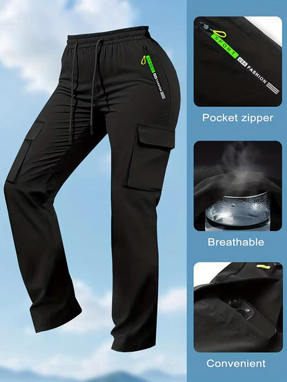 Women's Multi-Pocket Drawstring Cargo Pants