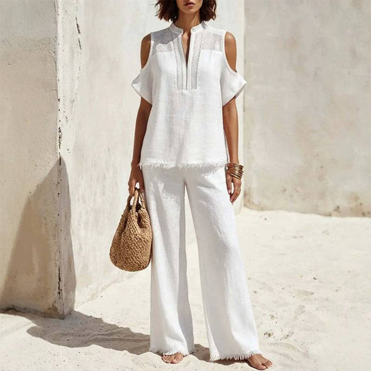 Women's Cold Shoulder Two-Piece Lounge Set