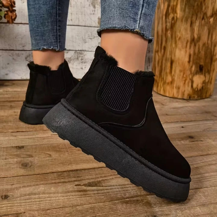 Women's Fuzzy-Collar Ankle Boots
