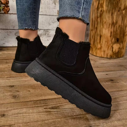 Women's Fuzzy-Collar Ankle Boots