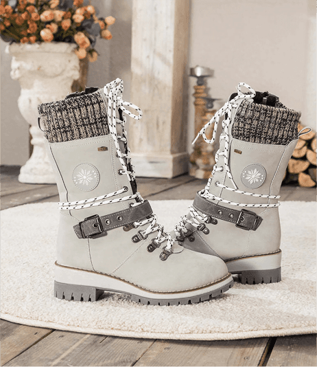 Women's Lace-Up Buckle Boots