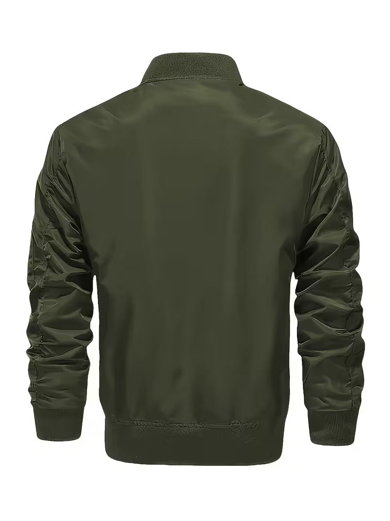 Men's Casual Zip-Front Bomber Jacket
