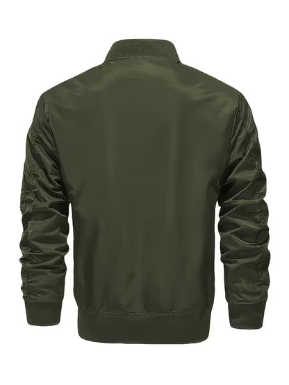 Men's Casual Zip-Front Bomber Jacket