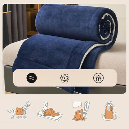 Double-Layer Plush Blanket with Fleece Lining