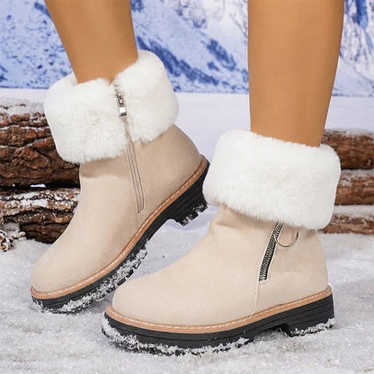 Women's Faux Fur Cuff Ankle Boots