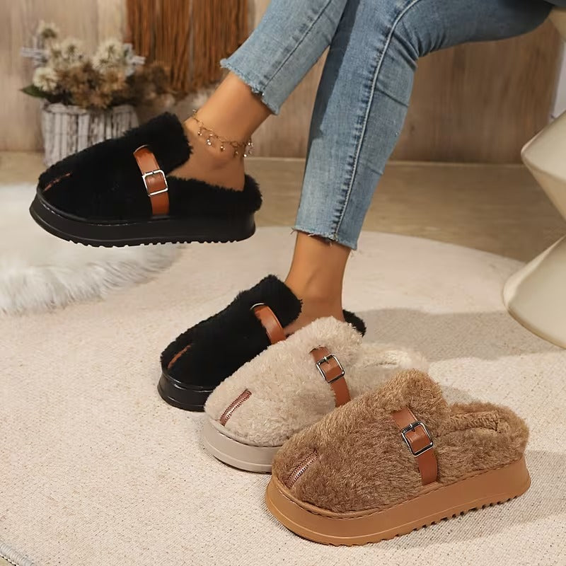 Women's Buckle Slip-On Slippers