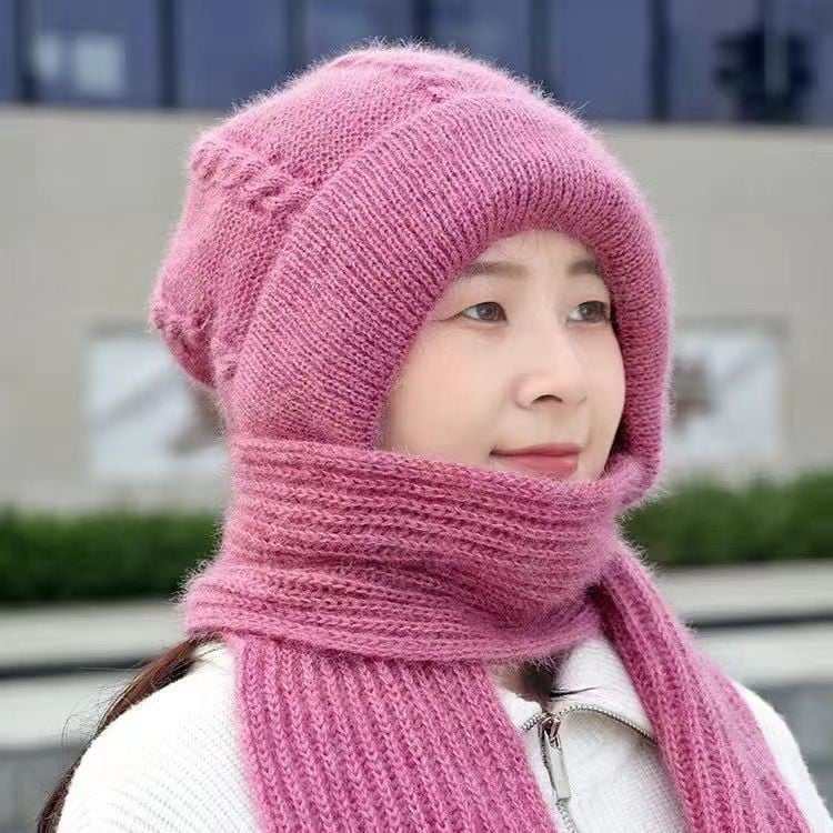 Women's Hooded Knit Scarf