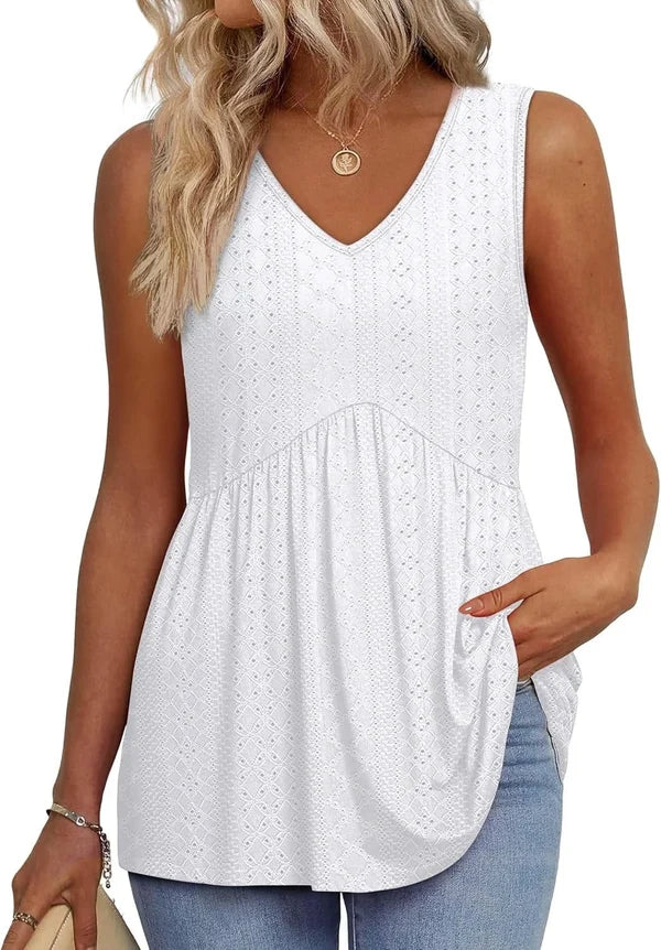 Women’s Printed V-Neck Peplum Top