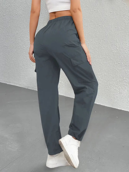 Women's Multi-Pocket Drawstring Cargo Pants