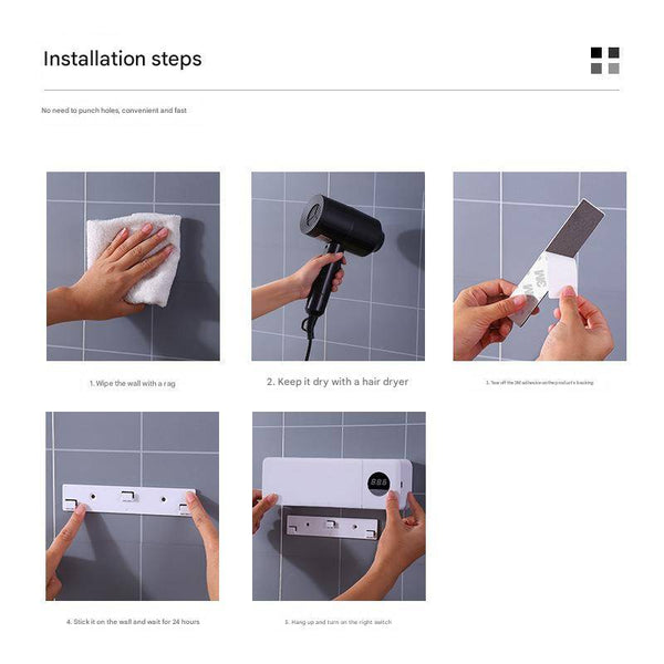 Wall-Mounted Toothbrush Holder with Digital Display