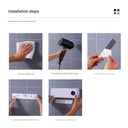 Wall-Mounted Toothbrush Holder with Digital Display