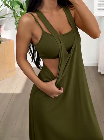 Women's Two-Piece Cutout Maxi Dress