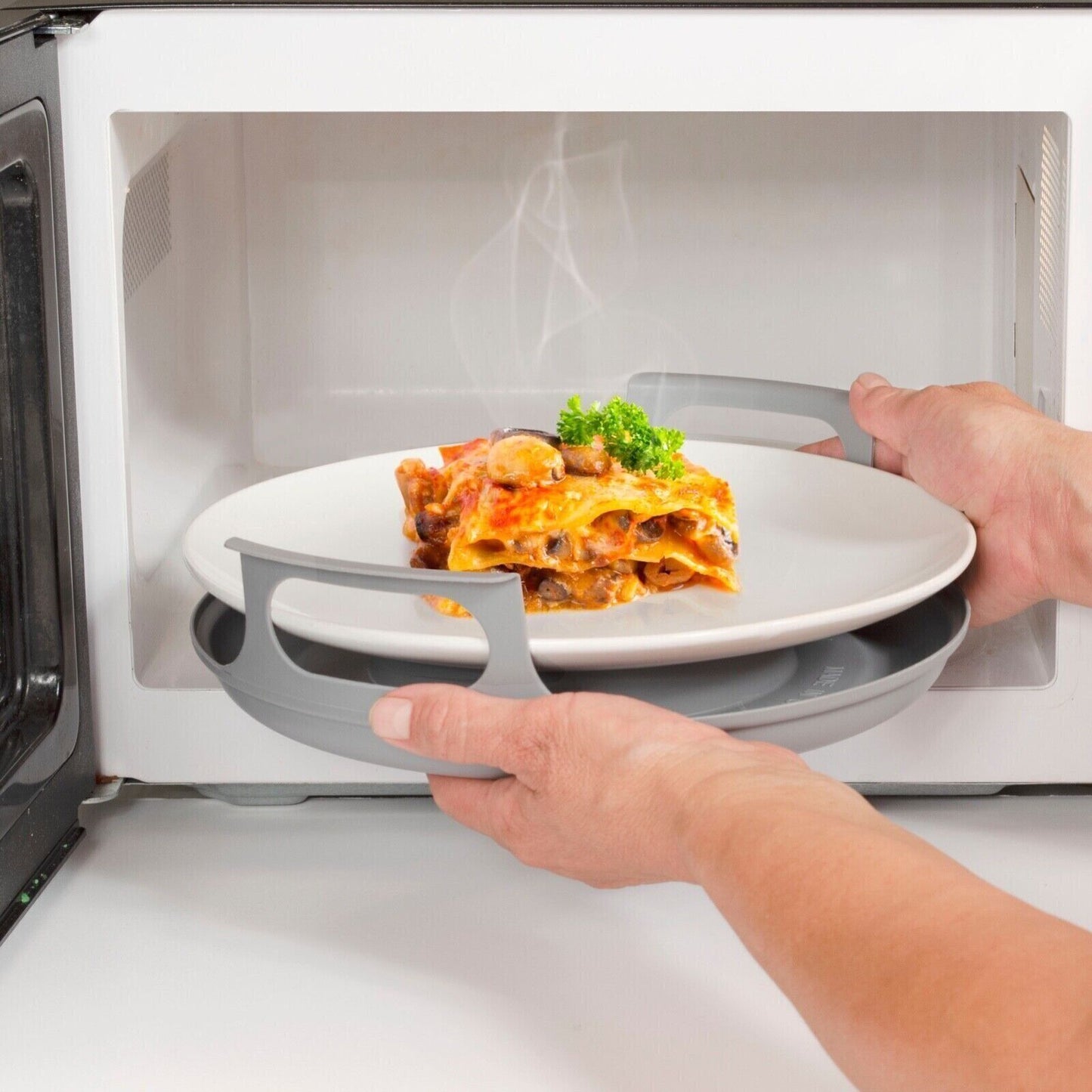 Microwave Anti-Scald Tray with Cool-Grip Handles