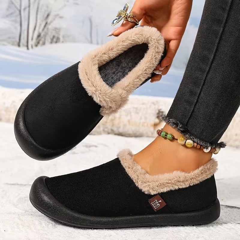 Women's Fuzzy Trim Slip-On Shoes