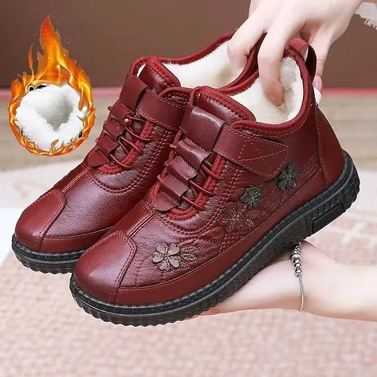 Women's Floral Embroidered Lace-Up Shoes