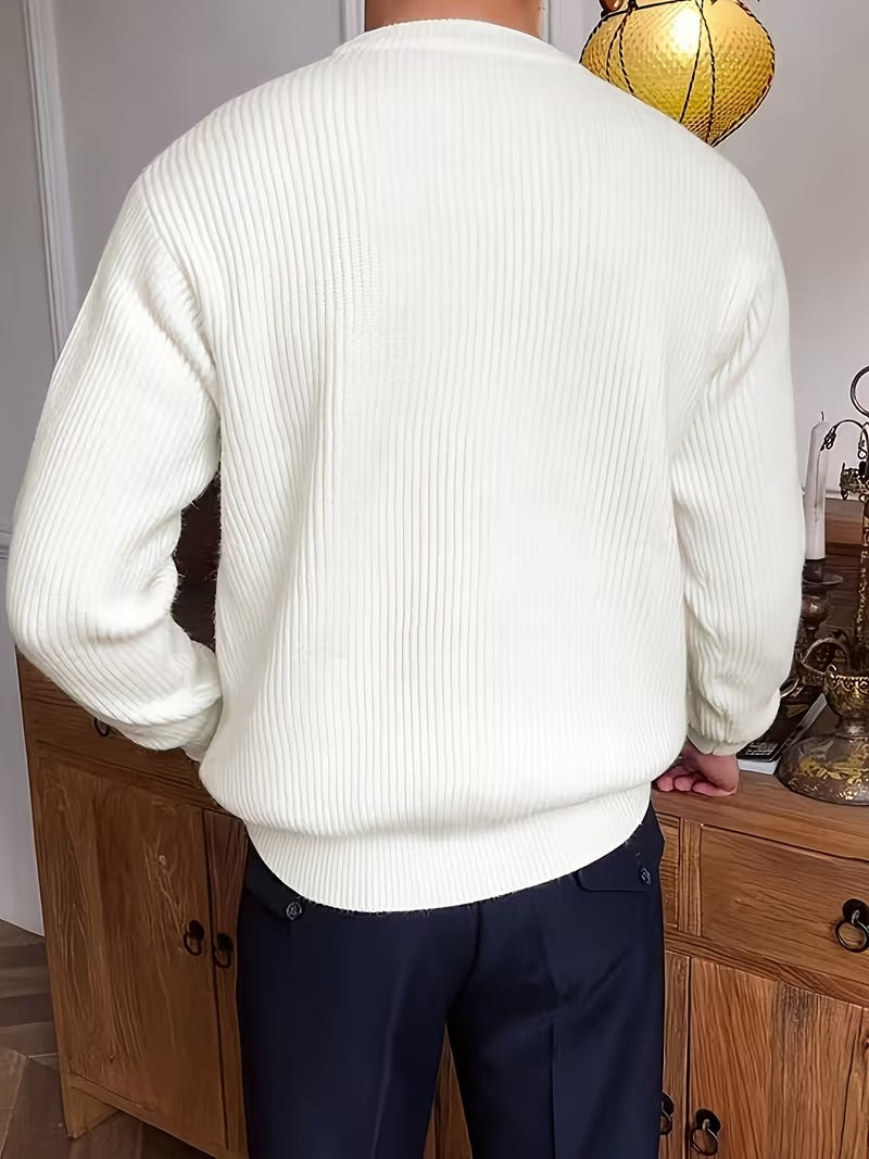 Men's Ribbed Crew Neck Sweater