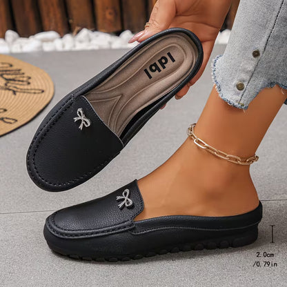 Women's Bow Detail Backless Loafers
