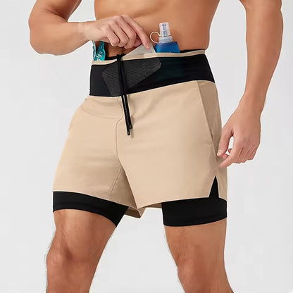 Men's Two-Layer Athletic Running Shorts
