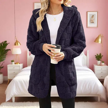 Women's Hooded Textured Cardigan