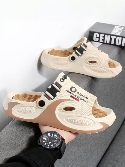 Men’s Textured Thick-Sole Slide Sandals