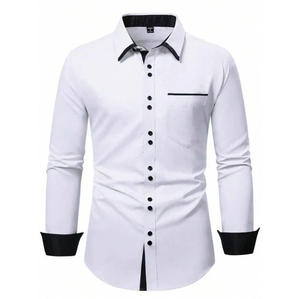 Men’s Contrast-Detail Button Shirt
