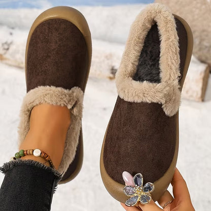 Women's Fuzzy Trim Slip-On Shoes
