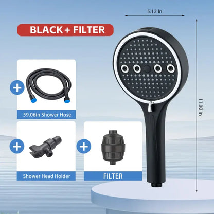 6-Mode High Pressure Shower Head Set