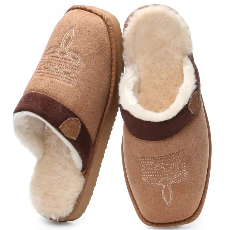 Unisex Embroidered Mule Slippers