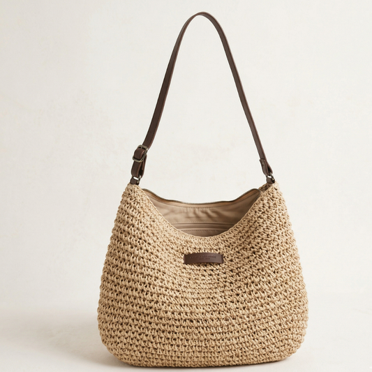 Woven Straw Shoulder Bag