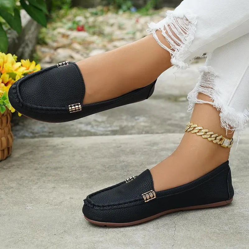 Women’s Casual Metallic Accent Comfort Loafer Flats