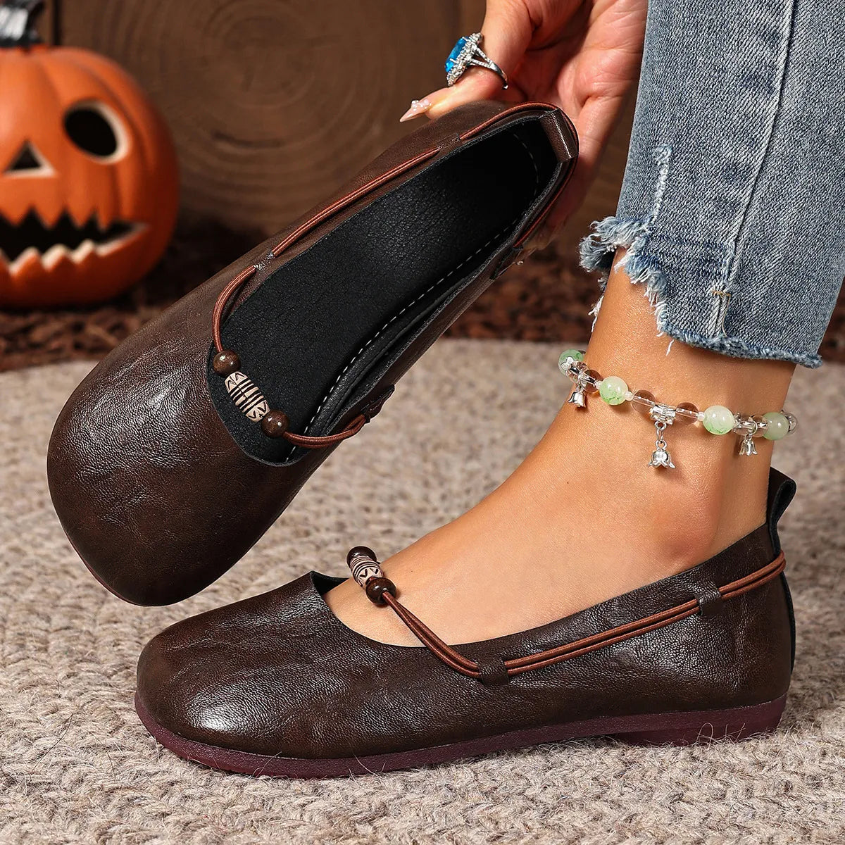 Women's Beaded Mary Jane Flats