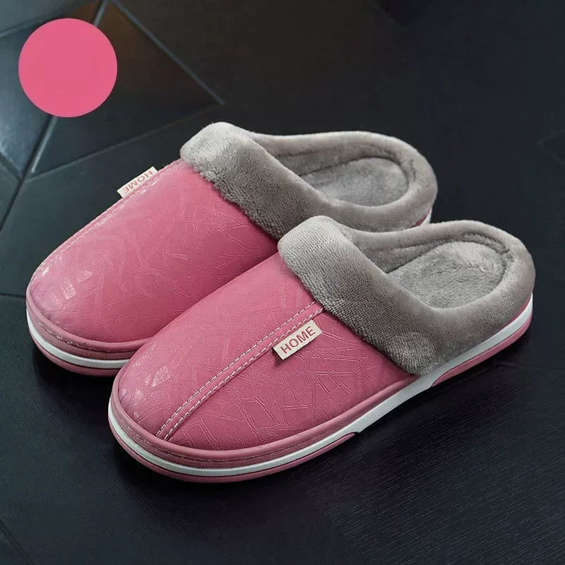 Unisex Plush Lined Slip-On Slippers