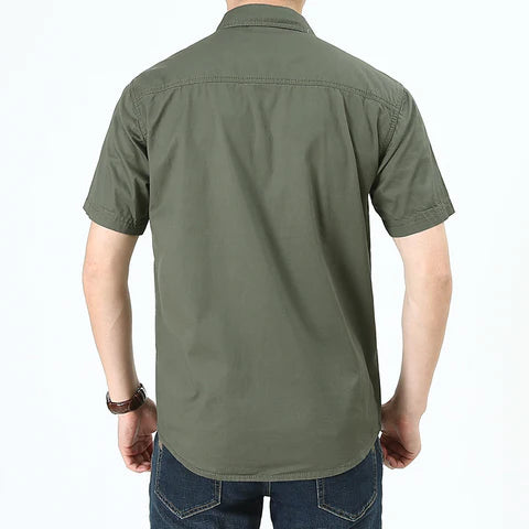 Men's Short Sleeve Utility Button-Up Shirt