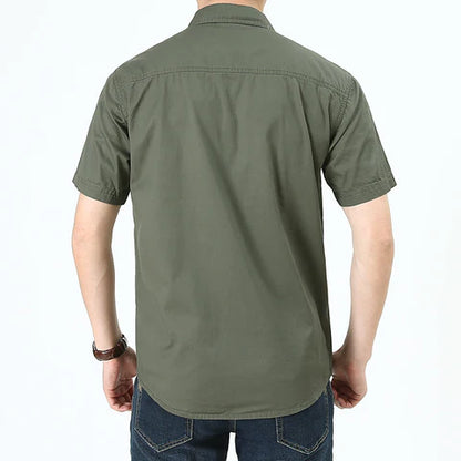 Men's Short Sleeve Utility Button-Up Shirt