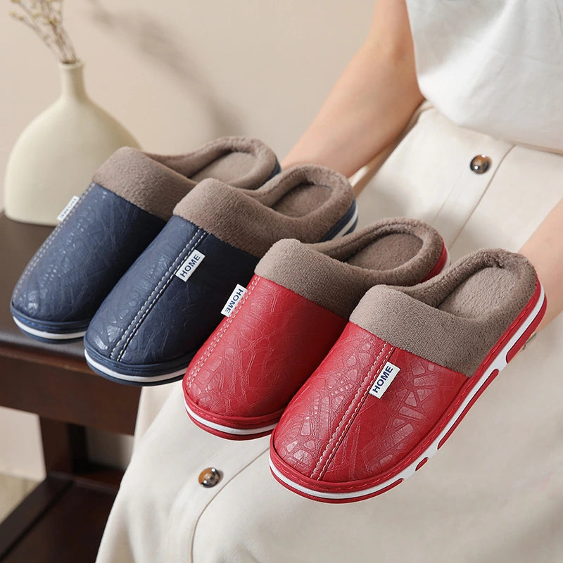 Unisex Plush Lined Slip-On Slippers