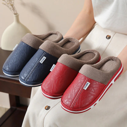 Unisex Plush Lined Slip-On Slippers