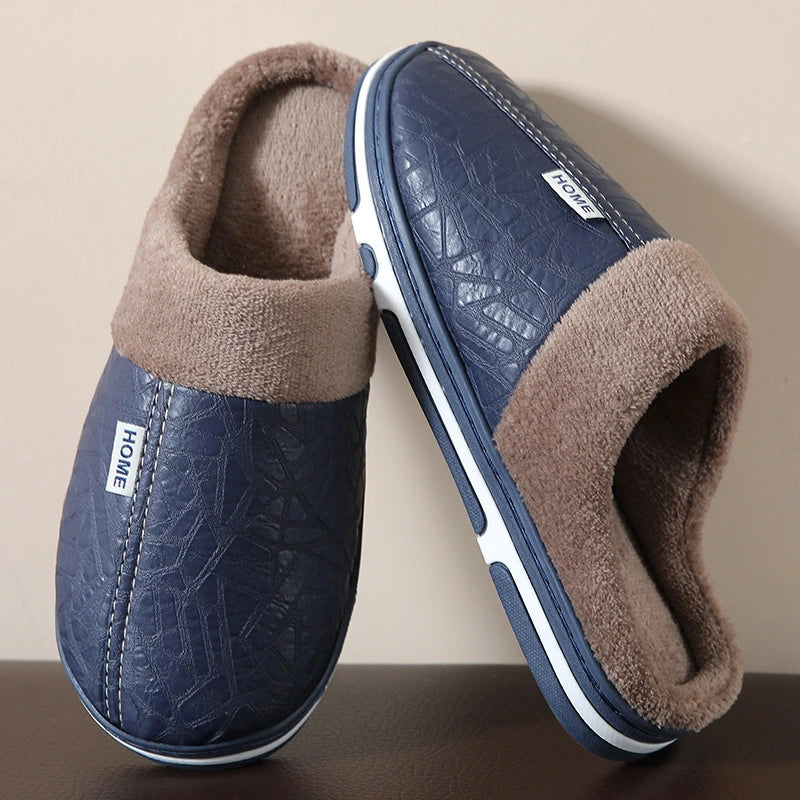 Unisex Plush Lined Slip-On Slippers