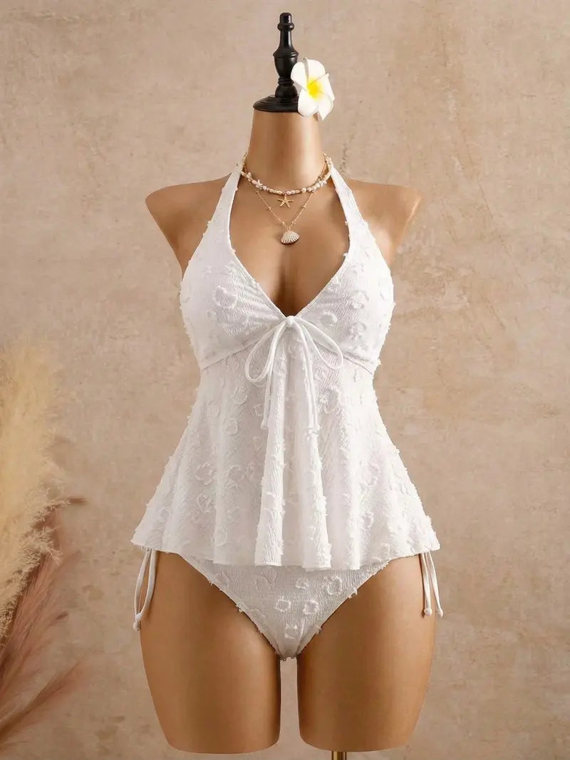 Women’s Halter Peplum Tankini Set
