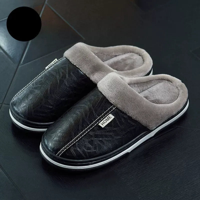 Unisex Plush Lined Slip-On Slippers