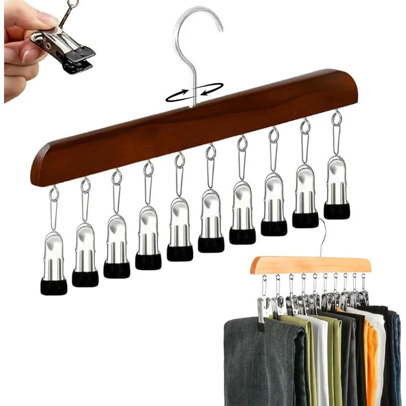 360° Rotating Multi-Clip Clothes Hanger