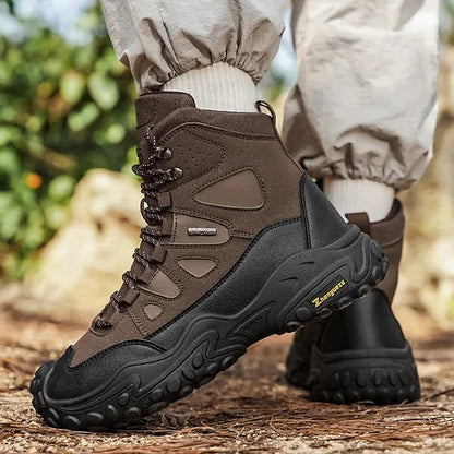 Men's High-Top Hiking Boots with Lace-Up Front
