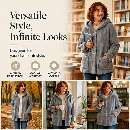 Women's Hooded Button-Front Coat