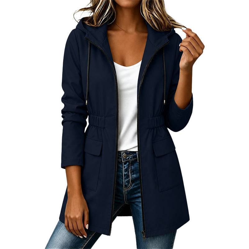 Women's Hooded Zip Jacket with Front Pockets