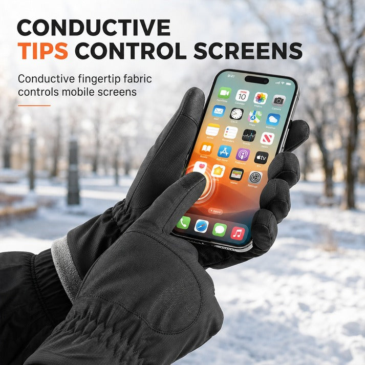 Touchscreen Gloves with Fleece-Lined Cuffs