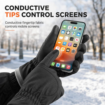 Touchscreen Gloves with Fleece-Lined Cuffs