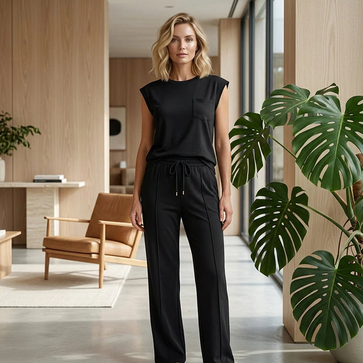 Women's Top and Drawstring Pants 2-Piece Set
