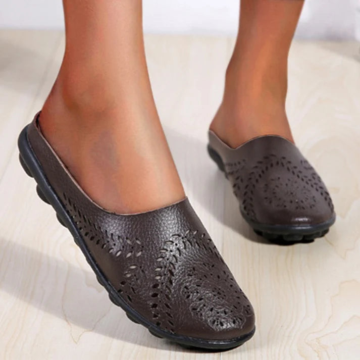 Women’s Floral Cutout Slip-On Mule Flats