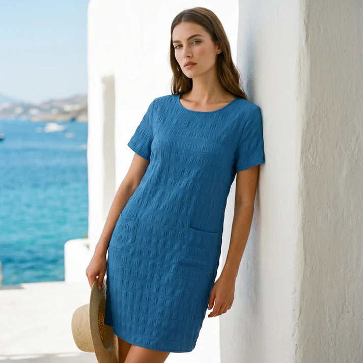 Women's Textured Round Neck Dress